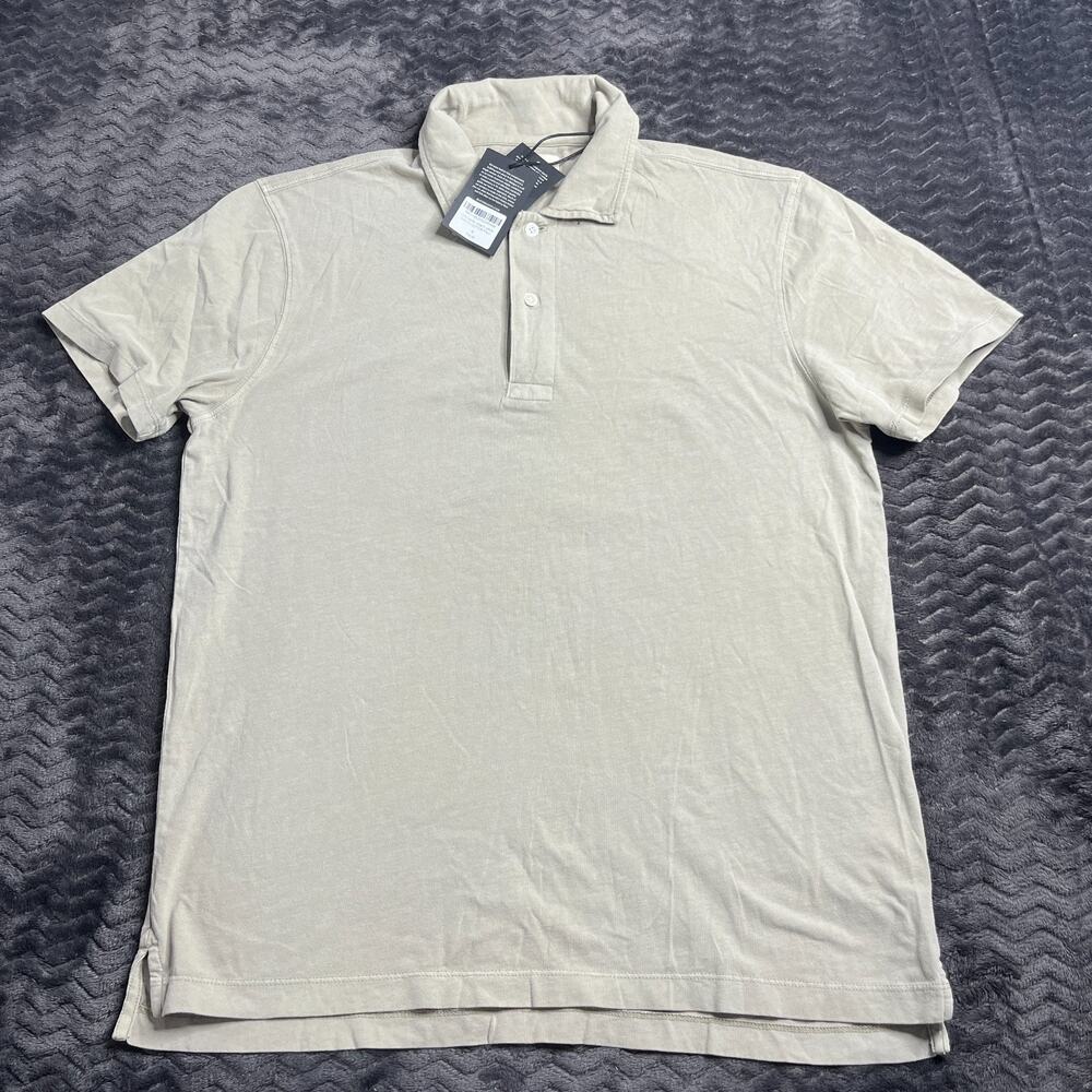 Buck Mason Concrete Venice Wash Sueded Cotton Polo Mens Size M Short Sleeve